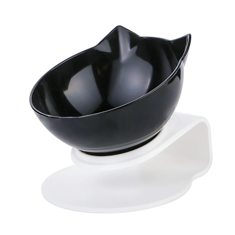 

Explosive Cat Double Bowl Cat Bowl Dog Bowl Transparent AS Material Non-Slip Food Bowl With Protection Cervical Transparent Cat