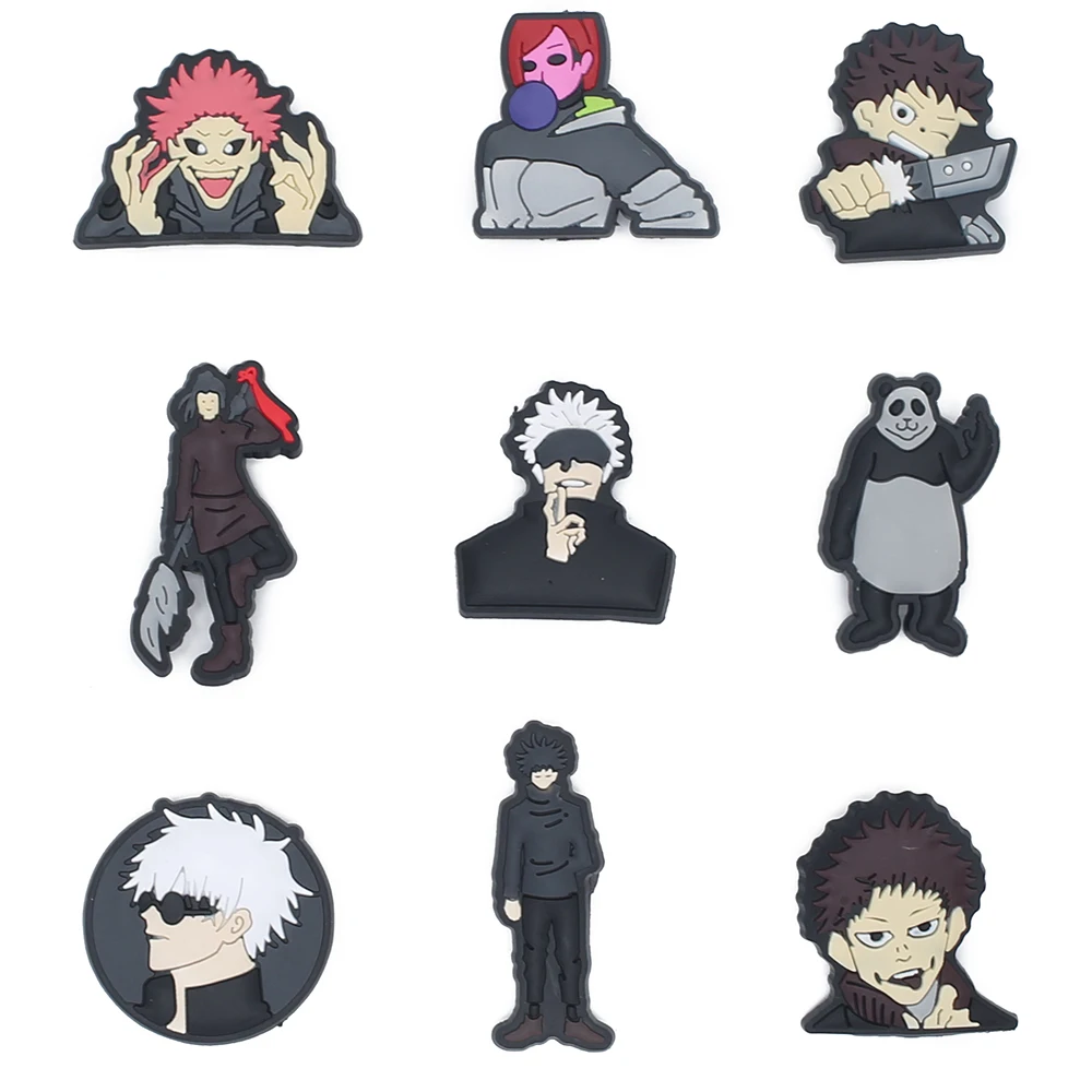 

1 шт. Мультяшные аниме Crors подвески для обуви юютджусу кайсен японские аксессуары «сделай сам» подходят к сандалиям для сабо из ПВХ унисекс