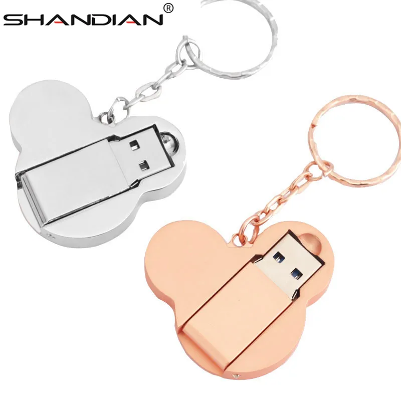

SHANDIAN metal Mikey heard USB Flash Drive delicacy pendrive 4GB/16G/32GB/64G cartoon pen drive memory stick lovely gift usb 2.0