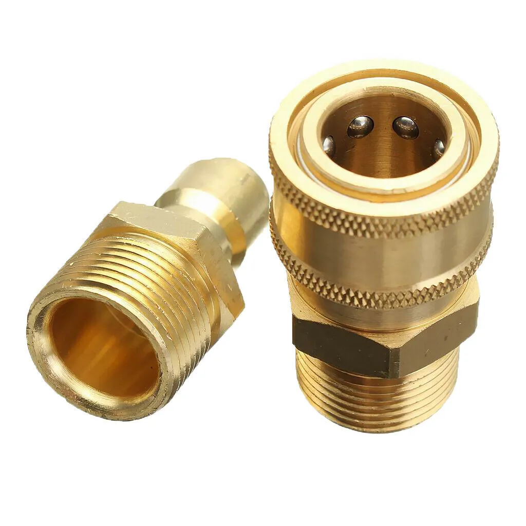 

2PCS M22 Washer Female To 3/8 \\\"Male Quick Release Adapter Time-saving And Manpower Garden Joints Metal