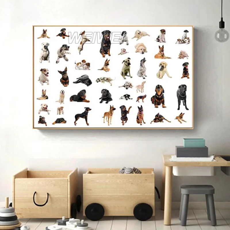 

Animal Home Decoration Canvas Paintings of Various Pet Dogs Hd Printing Pictures for Bedroom and Living Room Frameless Style