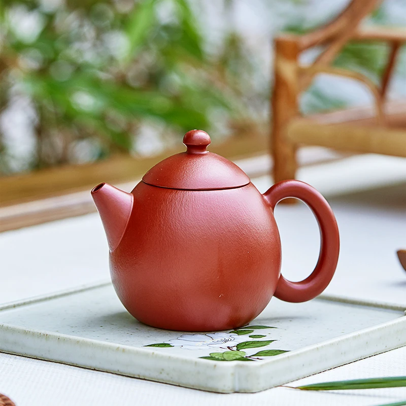 

★Authentic yixing are recommended by pure manual teapot with undressed ore mud dahongpao dragon egg pot of zhu xi shi pot
