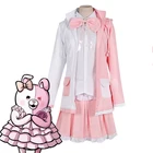 Костюм Аниме Super Danganronpa Monomi для косплея Dangan Ronpa 2, Униформа, парик, пальто, юбка, костюмы на Хэллоуин для женщин и девочек