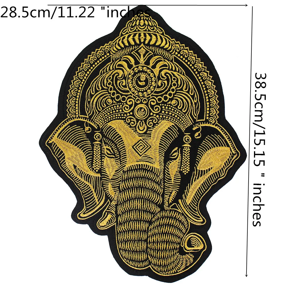 Вышитый Большой Слон Ганеш нашивка на голову одежда наклейки сумка Утюг