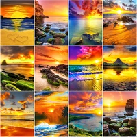 new 5d diy diamond painting sea view diamond embroidery scenery cross stitch full square round drill home decor manual art gift