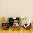 2021 Новинка 1:12 лесная семейная ткань ретро стол миниатюрная мебель ткань диван пианино Модель Кукольный домик аксессуары для девочек подарок