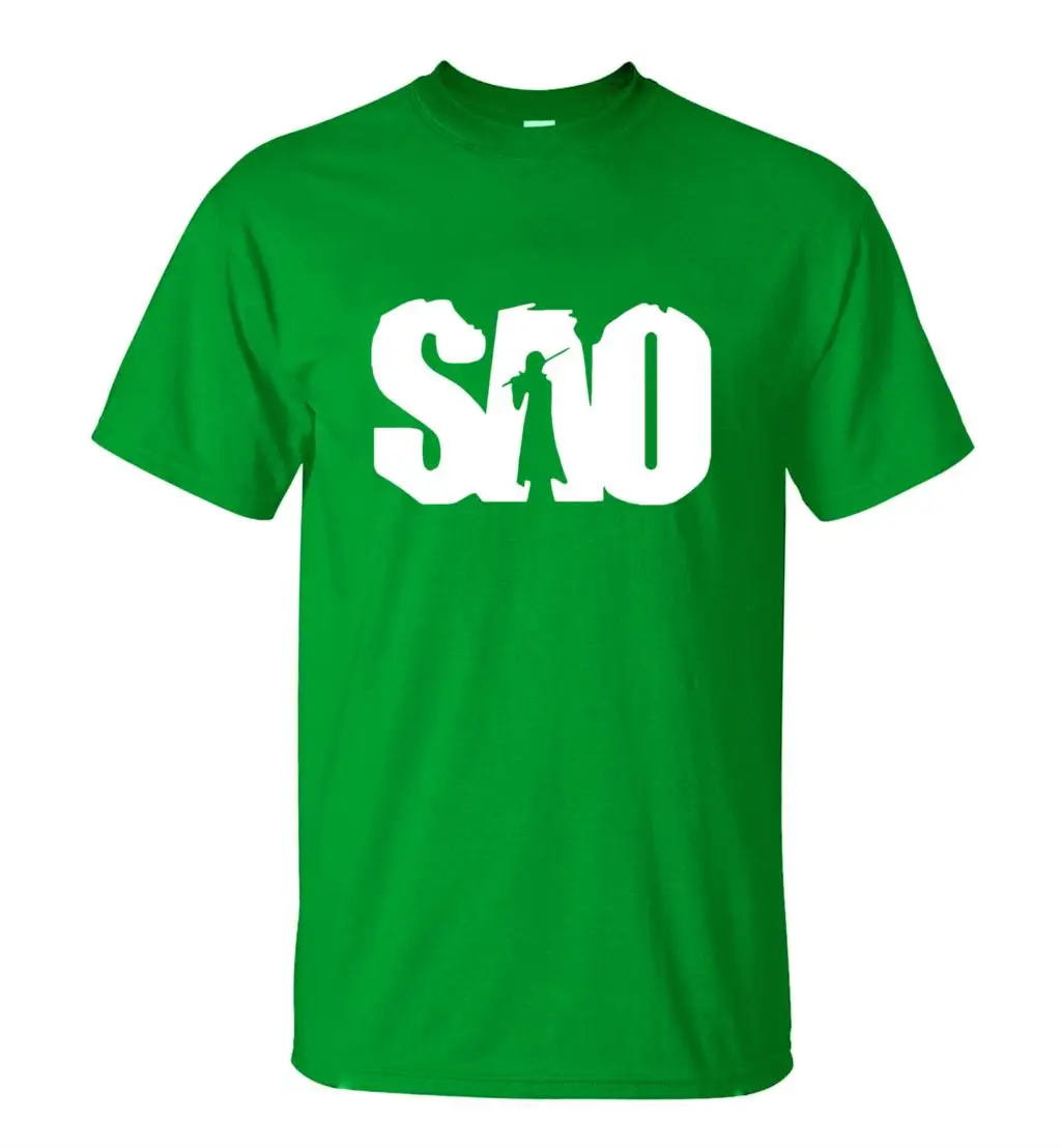 Футболка аниме меч искусство онлайн короткий рукав хлопок SAO печать Летняя