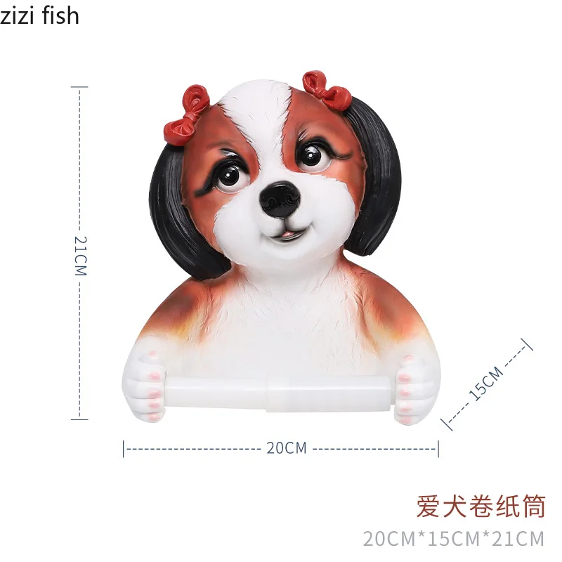 Пёс из мультфильма Бумага держатель для туалетной бумаги смолы стене висит