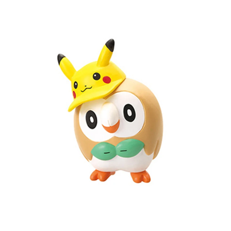 6Pcs/Set Cartoon Slowpoke Rowlet Eevees Psyduck Piplup Action Figure Toys Anime Pokemones Collections Gifts for Kids - купить по