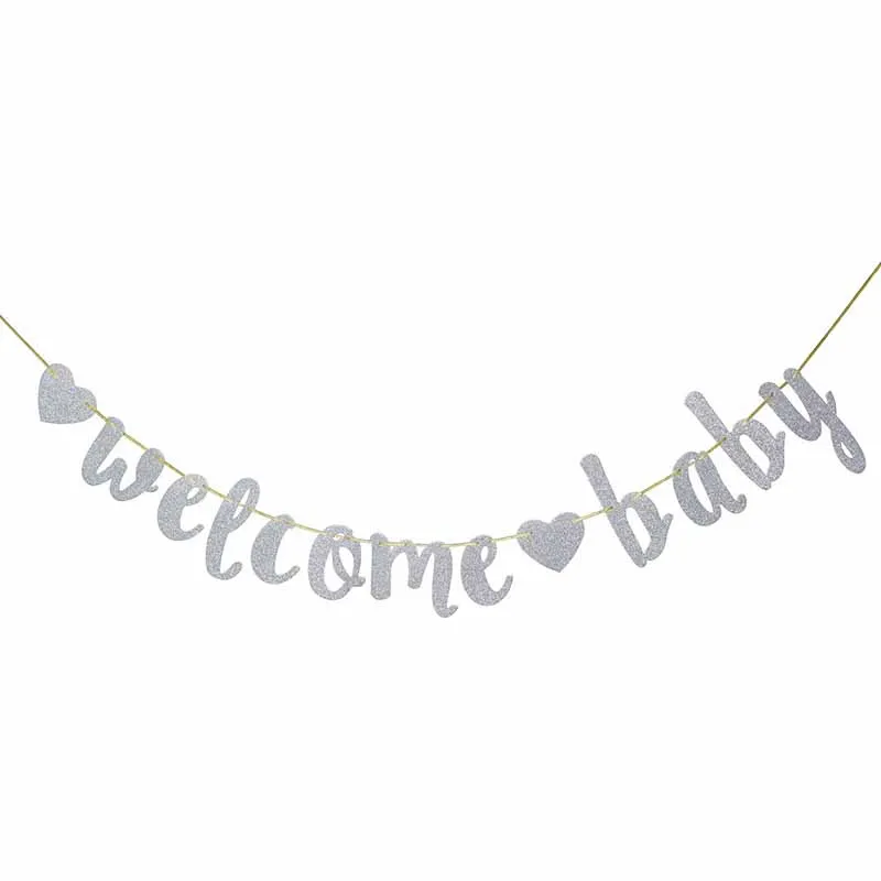 

Детский праздничный набор «Welcome Baby Silver баннер с блестками»