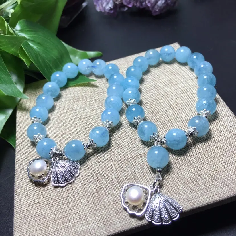 Аквамариновый Браслет bijoux femme Модные Ювелирные изделия Подвески Аксессуары