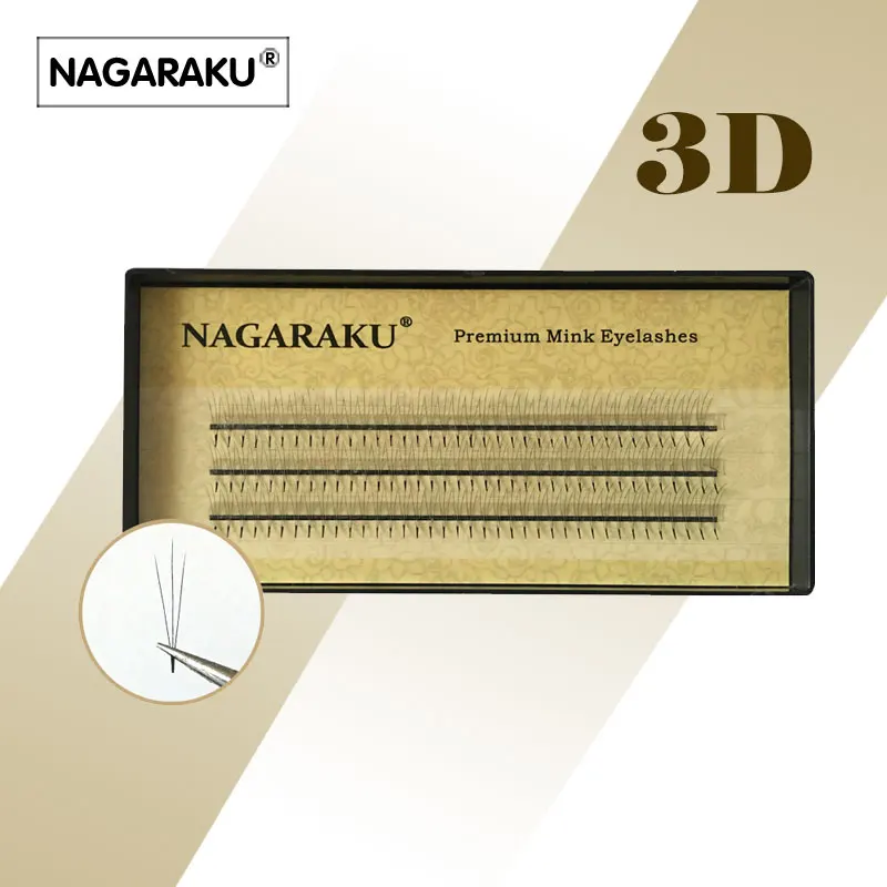 NAGARAKU 10 штук 2D/3D/4D/5D/6D термоскрепленные готовые объемные ресницы из искусственной