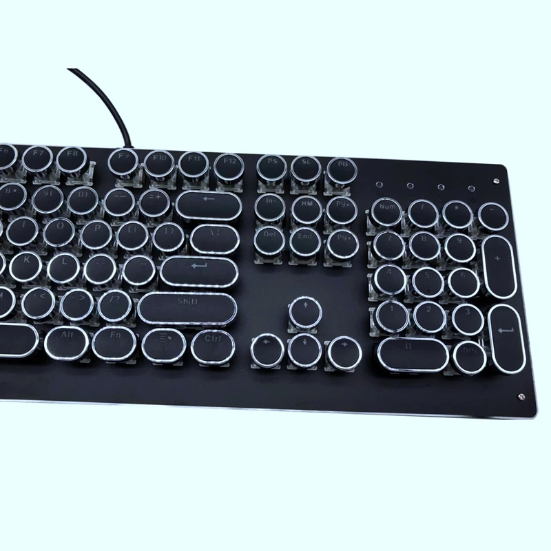 

Retro Mechanical Gaming Keyboard, 14 RGB Backlit, Blue Switch -Tactile & Clicky, Typewriter Style, 104 Keys
