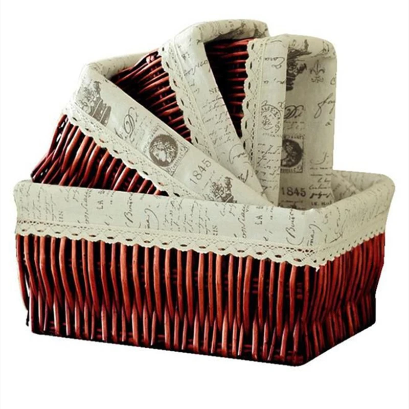 Плетеные тканые корзины для хранения маленькие большие закуски корзина белья