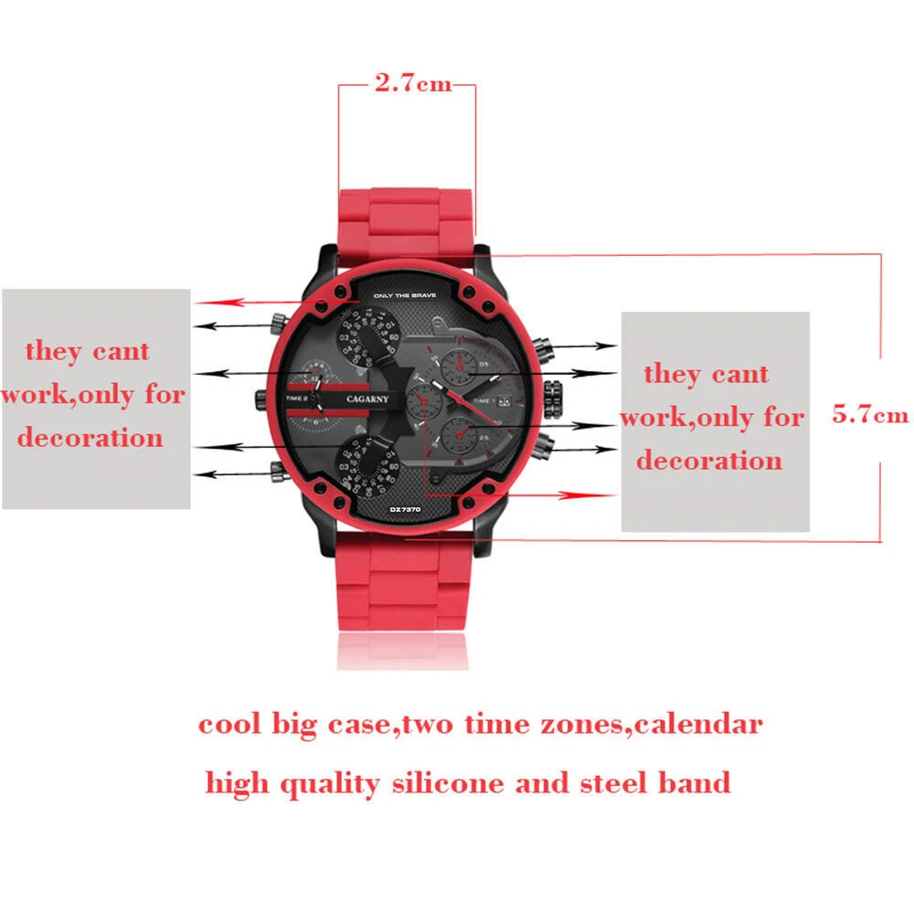 

Men's Sport Watch with Large Dial, Stainless Steel Analogue Quartz Watch Fashionable Luxury Casual and Business Watch for Men