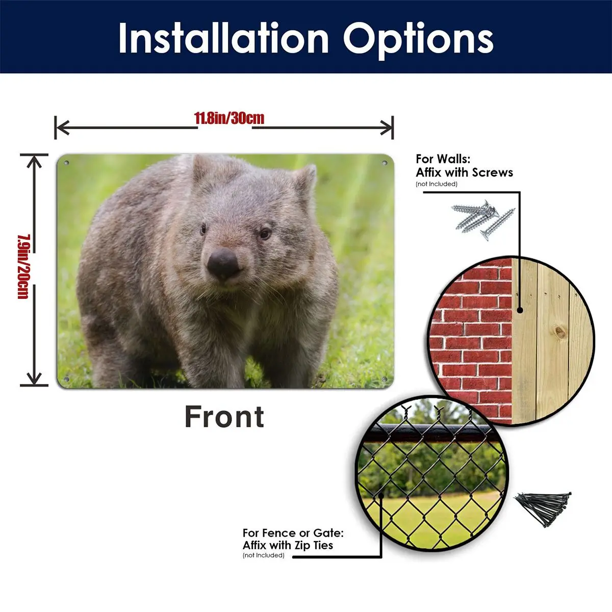 

Australian Wombat Sign 11.8*7.9 In One Size Metal Tin Signs For Home Decor