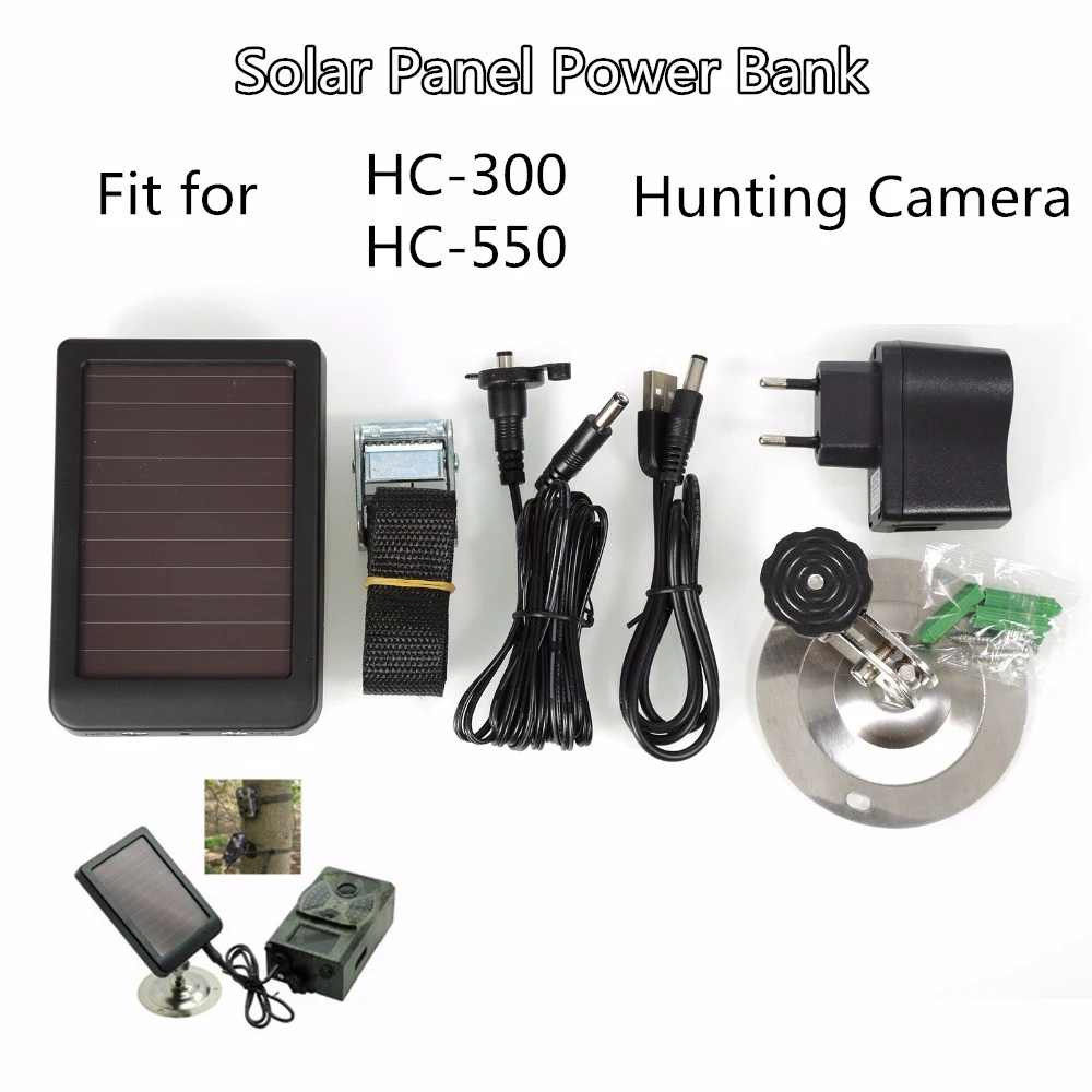 Hunting Camera 6V -12V Solar Panel Power Pack Battery Charger External Power for Trail Cam HC300 HC300M HC500G HC500M HC700