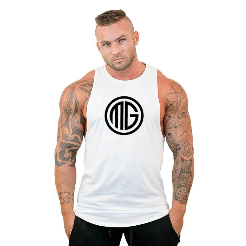 Muscleguys хлопковые майки для спортзала мужские без рукавов Мужская одежда