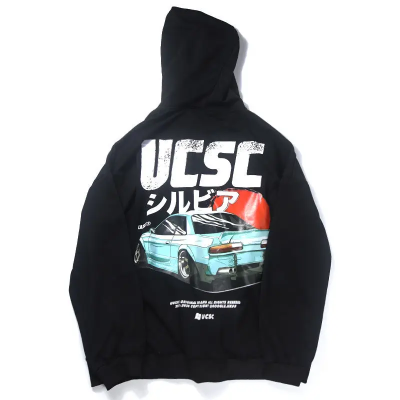 

Толстовка мужская оверсайз с капюшоном, тонкая модная худи с принтом автомобиля, повседневный Свободный свитшот в стиле хип-хоп, весна 2021