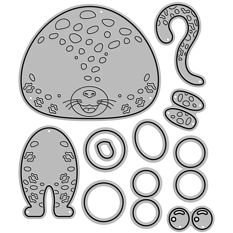 Новые металлические штампы 2021 с леопардовым принтом в виде животных для