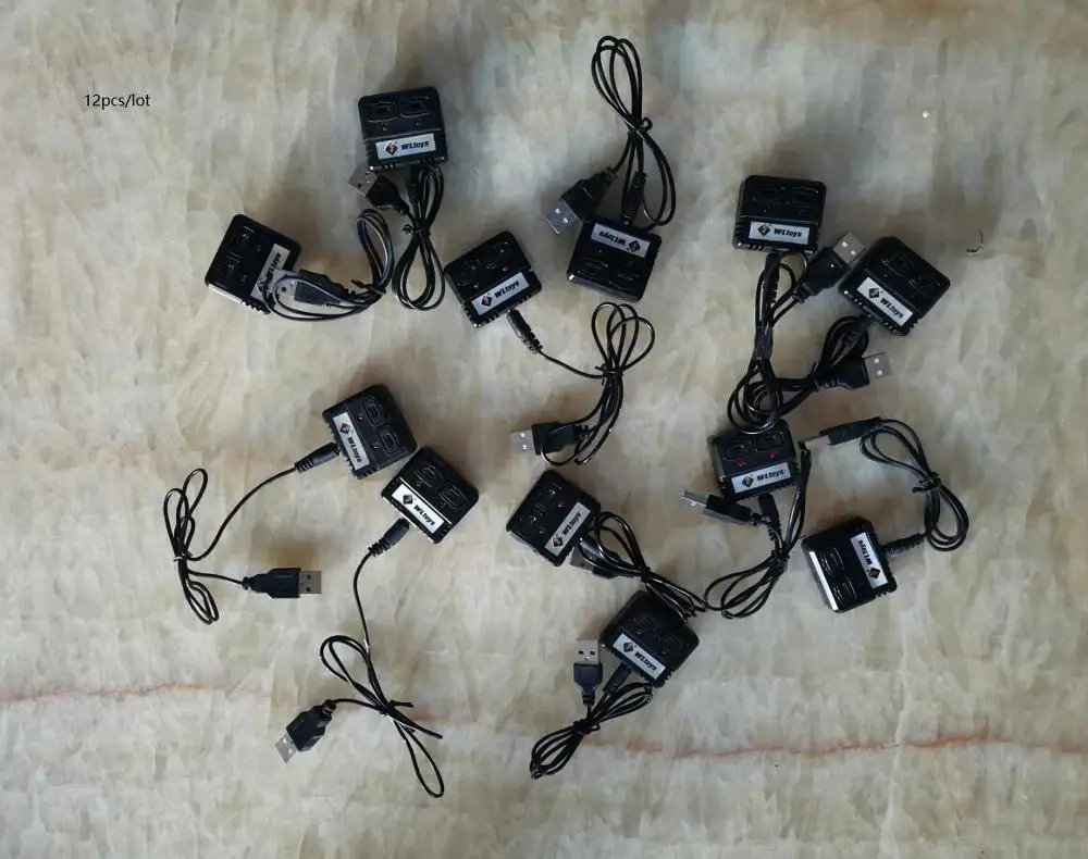 Оригинальное зарядное устройство WLtoys для аккумуляторов WLtoys V977 V931 V966 F949 K110 X5C hubsan H107C H107D, запчасти, USB-кабель для зарядки