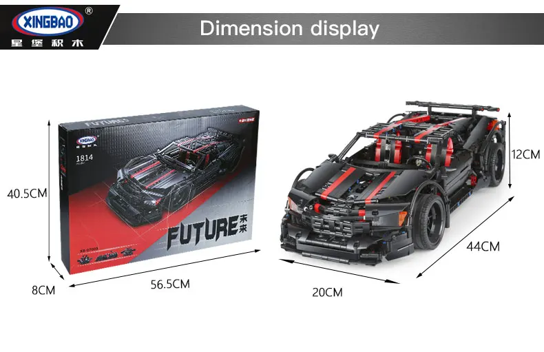 

Compatible DIY high-tech Supercar The 2015 Assassin X19 Building Blocks Creator Mechanical Bricks Toys Xingbao 07003 MOC