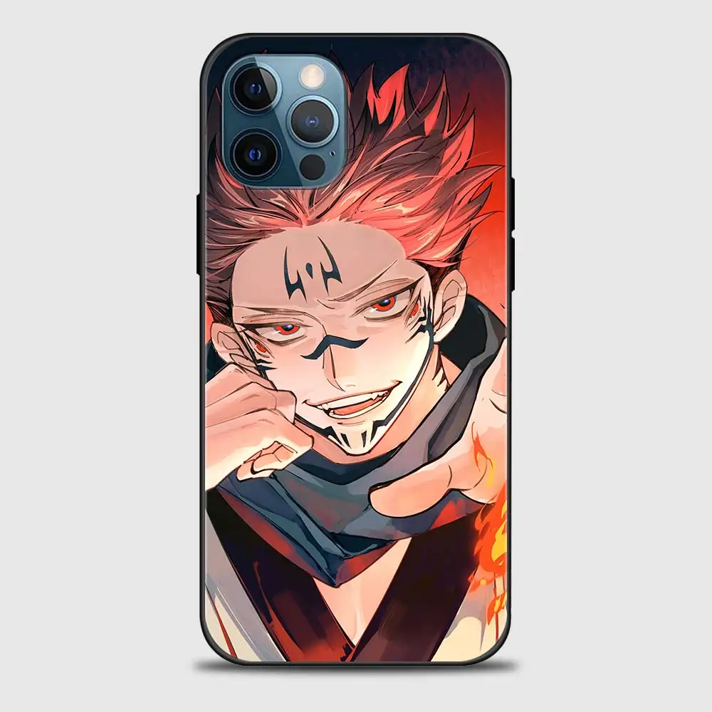 

Soft Funda Para iPhone 12 11 Pro Mini Max XR XS MAX Jujutsu Kaisen Silicone Black Guscio For IPHONE 7 8 Plus Matte Coque