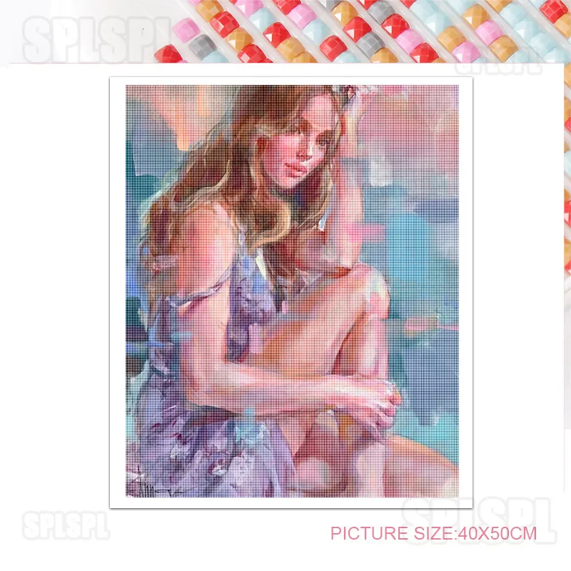 

5D Diamond Painting Decor Western Aristocratic Sexy Noble and Fashionable Woman with Dignified Hair Bedroom Hall Decor Pictures