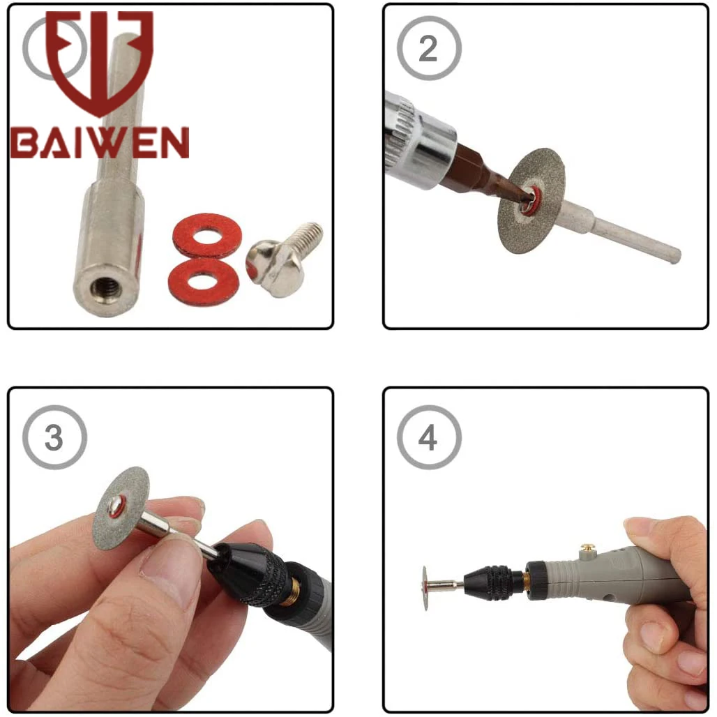 2–10 Stück Dremel-Zubehör, 2,35 mm/3 mm Schaft, Polierscheibe, Dorne, Schneiden, Trennscheibe, Halter, Dorn, rotierender Dremel-Schaft – Detail 5