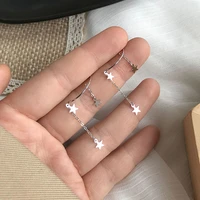 new trendy silver color star chain earring round circle loop earring star pendant hoop earrings fashion jewelry for women girl
