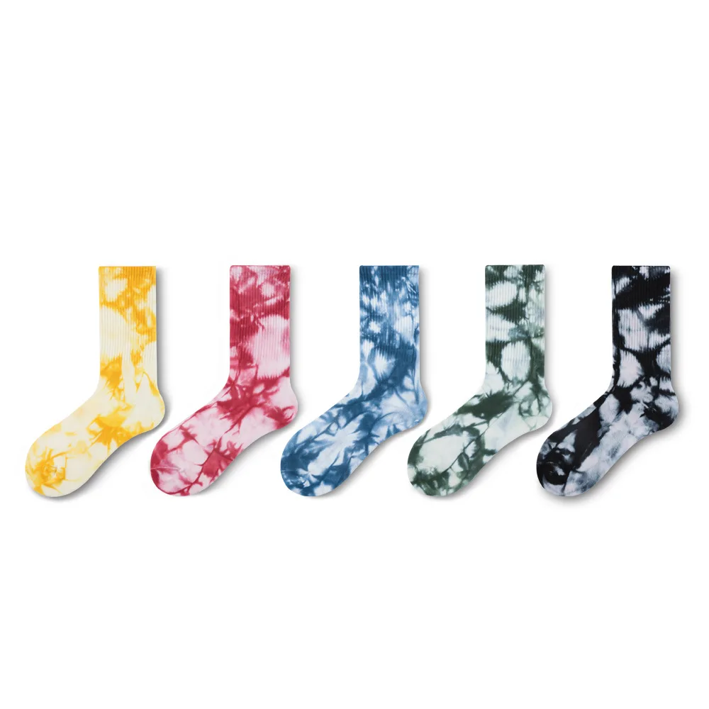 Hot Fashion Men/Women Socks Cotton Colorful Psychedelic Graffiti Tie dyeing funny Skateboard cute Harajuku Hiphop tube socks