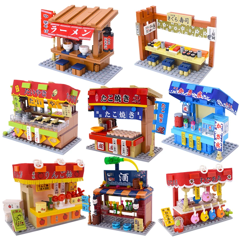 

8 Styles SEMBO BLOCK Street View Japanese Snack Street Bar Food Stall Bricks Kids Toys Gift 601065-601068