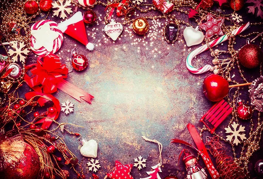 7x5 футов красная синяя Рождественская рамка различные винтажные фотообои на