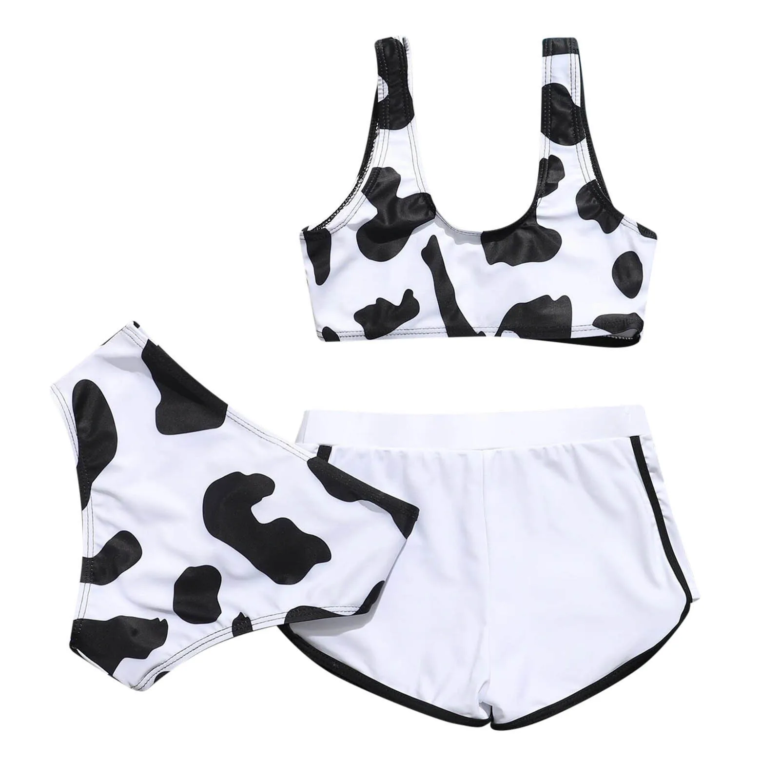 юные девочки kids bekeni Дети девушки, одежда для купания для девочек, летнее платье из коровьей кожи с цветочным принтом купальный костюм из трех предметов комплект бикини для плавания Юбка-брюки для девочек, многослойная юбка-пачка От 8 до