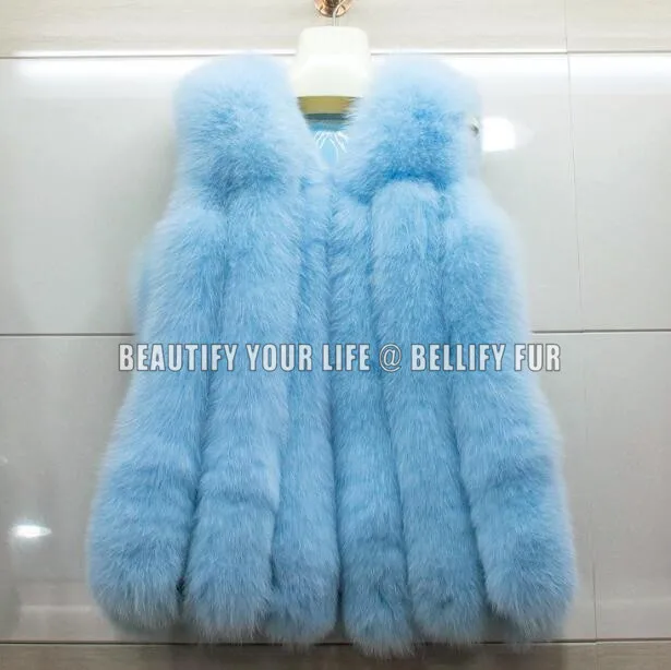 Лидер продаж женский жилет из натурального Лисьего меха карамельных цветов