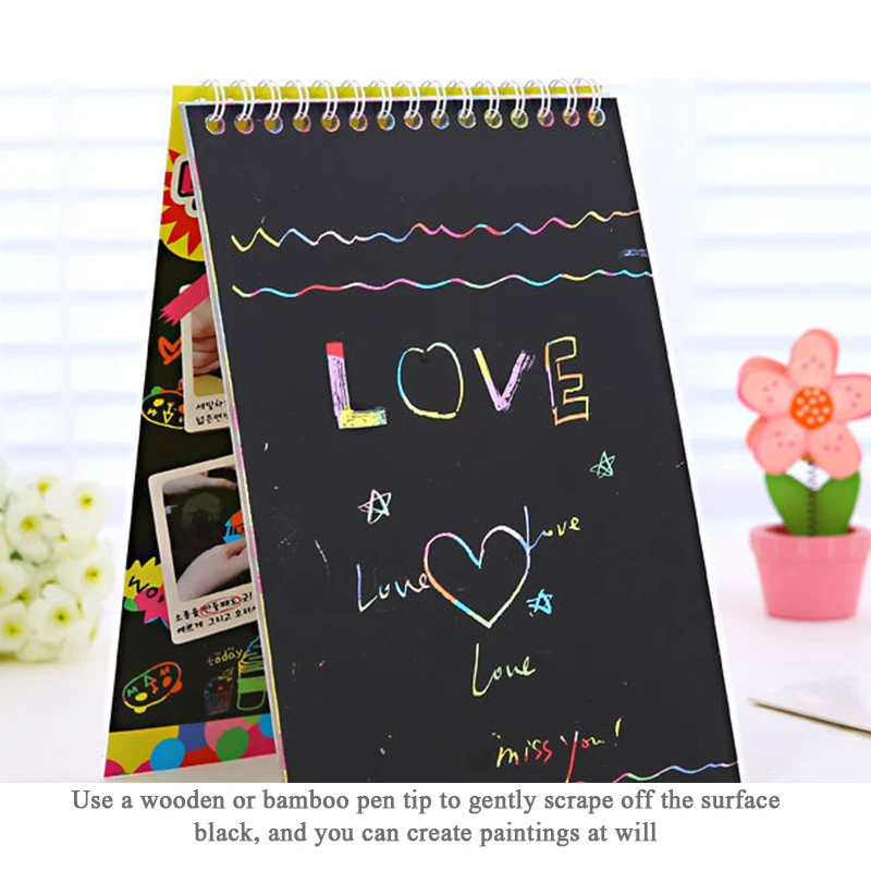 Детская креативная скребковая живопись своими руками красочная книга для