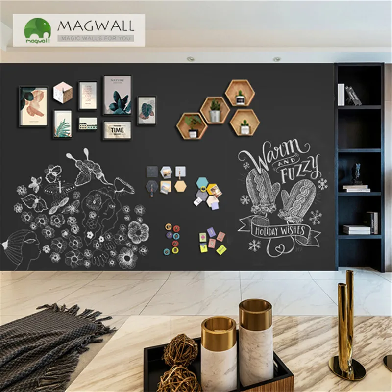 Magnetic double-layer writing board 1.2*1.8m wholesale chalkboard classroom children drawing wallpaper