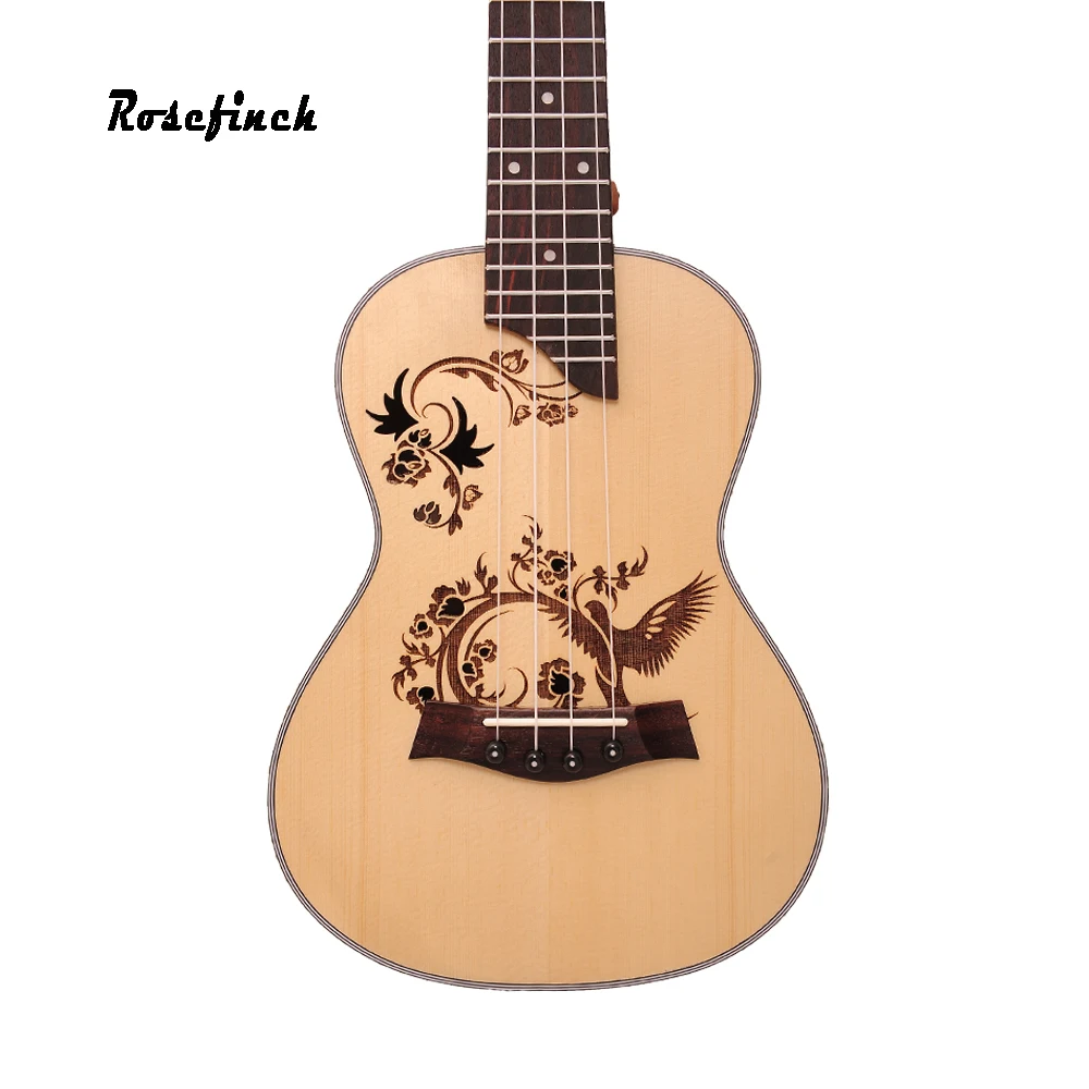 23 дюймов укулеле концертная электрическая мини гитара гавайская с сумкой Capo 4