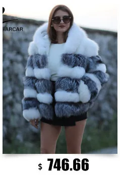 FURSARCAR новая куртка из натурального меха женская зимняя шуба из лисьего меха Роскошная теплая Модная саржевая дизайнерская короткая подлинный натуральных мех куртка