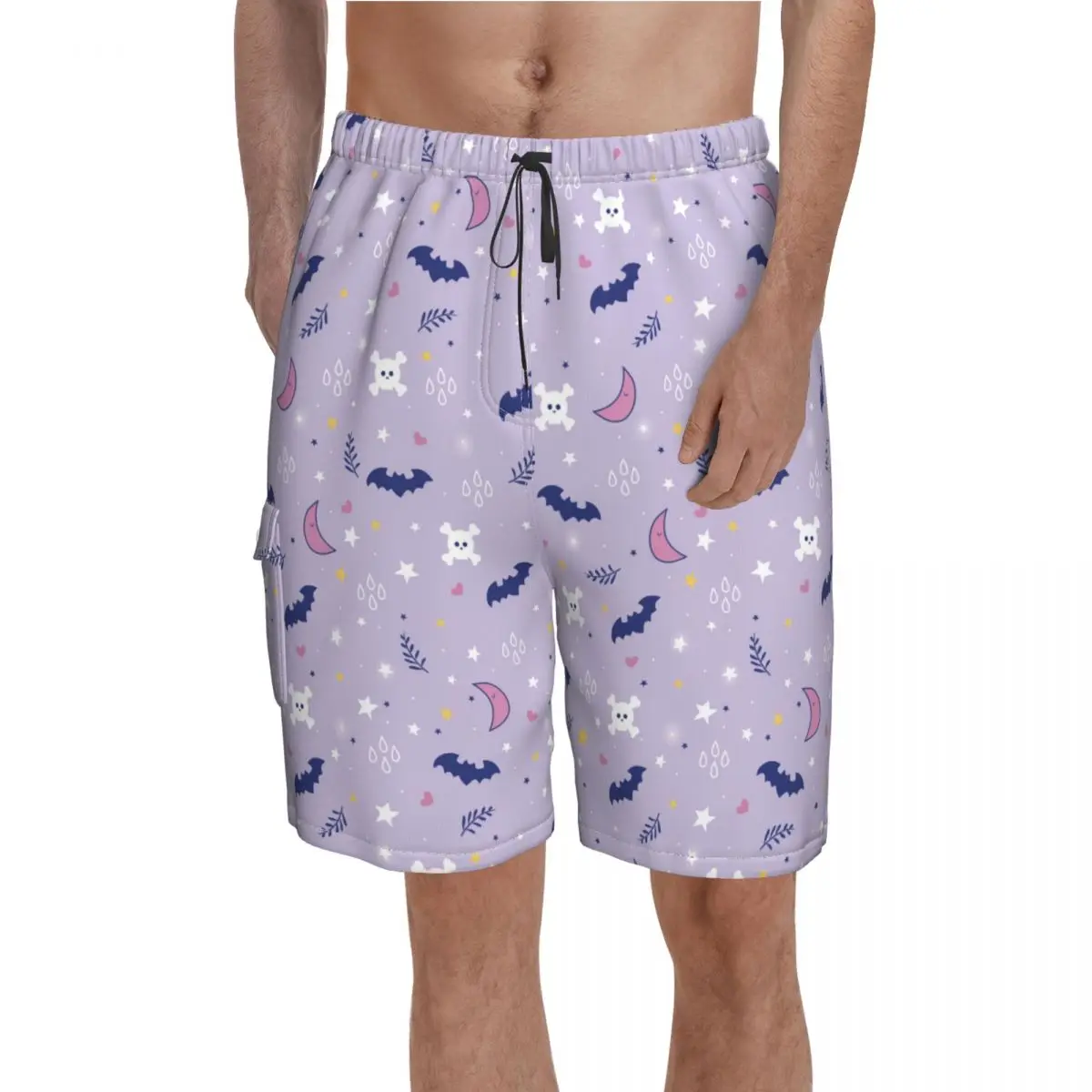 

Хэллоуин Тыква жуткая летучая мышь Луна доска шорты забавные плавки для плавания из полиэстера забавные мужские плавки для плавания