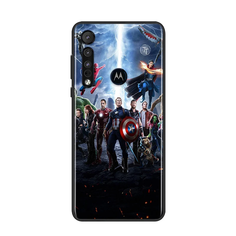 

Marvel The Avengers For Motorola G9 G8 G Edge One E7 E6 Power Lite Marco Hyper Fusion Plus Play Black Phone Case