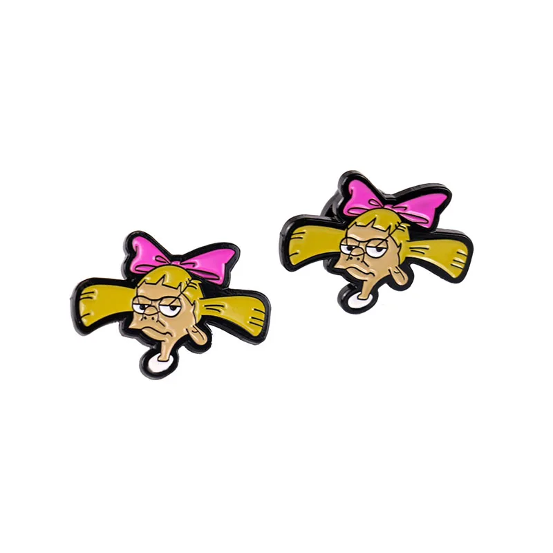 Cartoon Hey Arnold Pin Enamel Brooch Creative Metal Pins and brooches backpack Denim Hat clothes Badge Collar fashion Jewelry | Украшения и