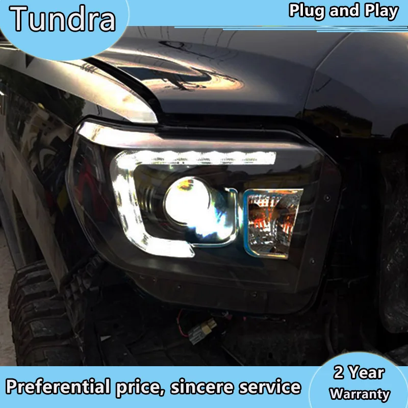 Налобный фонарь для Toyota Tundra 2014 2017 светодиодный фары секвойи фар Биксеноновые