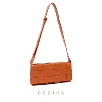 cezira fashion pu leather woven shoulder bag women casual vegan crossbody handbag 2021 luxury brand design small messenger purse