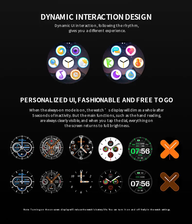 GT106 Смарт часы Сенсорный экран для сердечного ритма кровяное давление O2 монитор