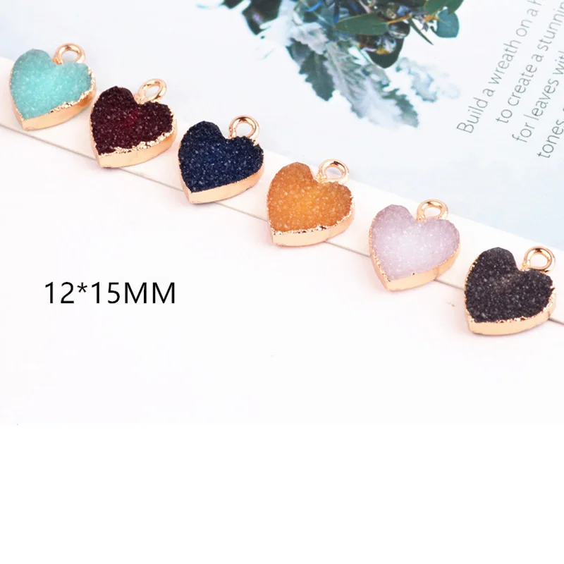 4 шт смолы руды двойной Висячие круглые серьги материал кулон Diy ожерелье браслет