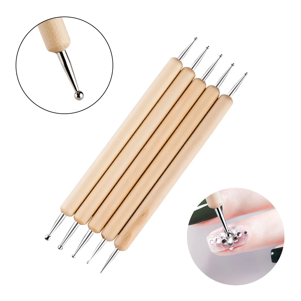 5 шт. инструменты для точечного маникюра своими руками двойные стразы кисть