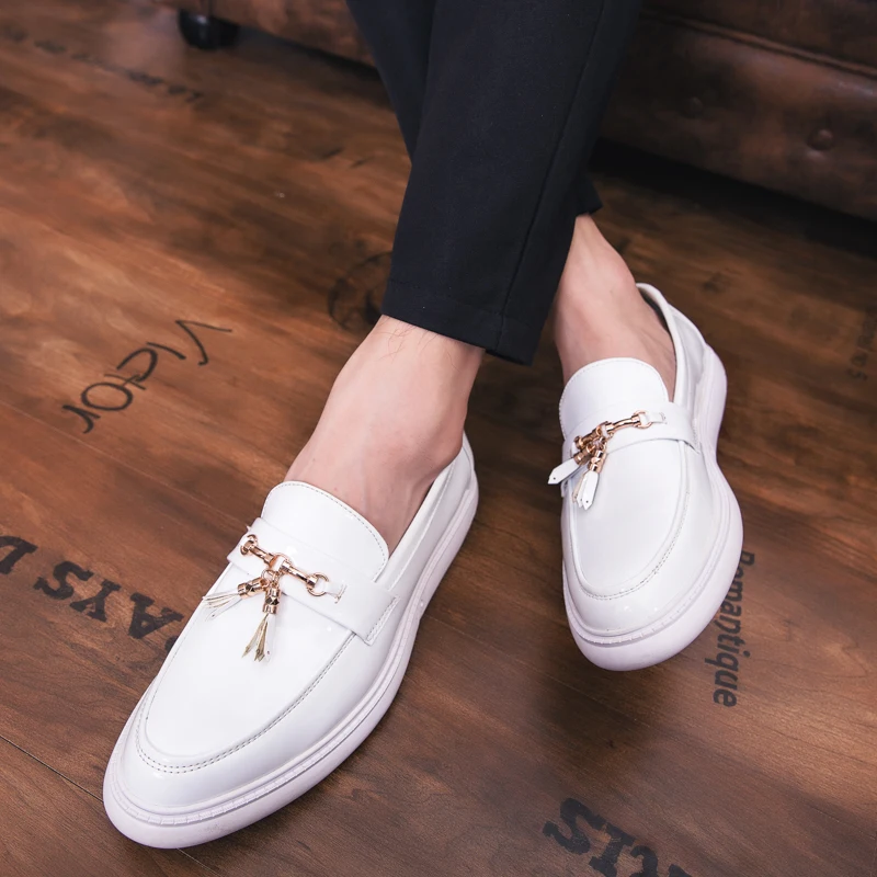 FIXSYS/кожаная мужская повседневная обувь Дышащие лоферы с кисточками Вечерние