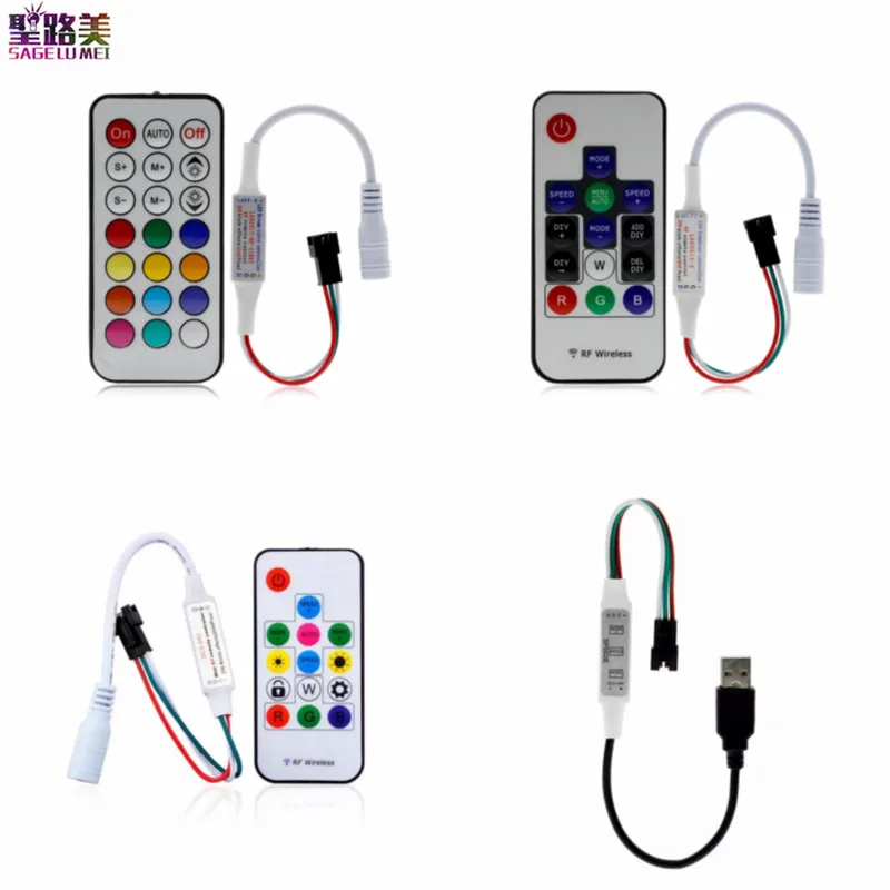 DC5-24V 12V Mini Pixel RGB strip controller DC USB connector for ws2811 ws2812 1903 16703 ic 3PIN full color led strip light
