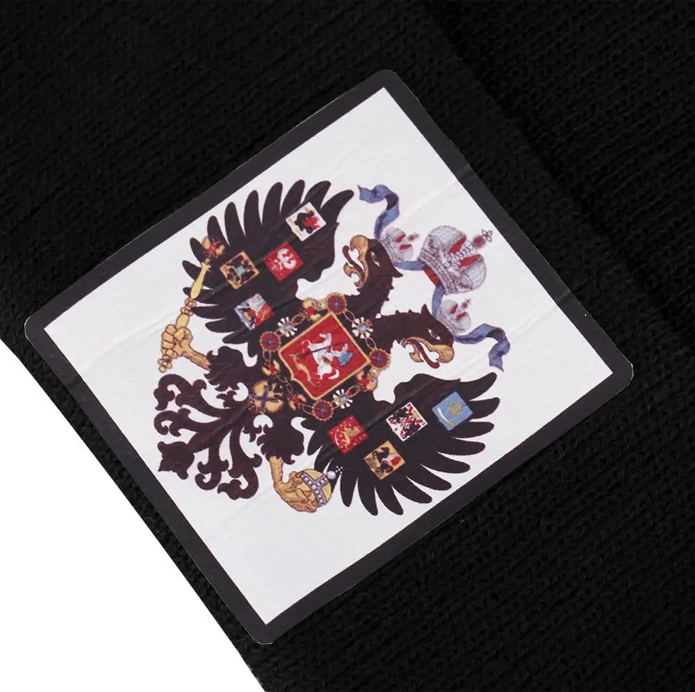 Вязаные мужские шапки с флагом древней Российской империи женские зимние тонкие